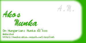 akos munka business card